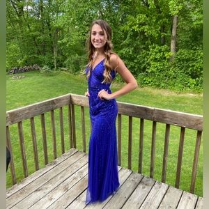 Blue Prom Dress (WORN ONLY ONCE FOR PICTURES)